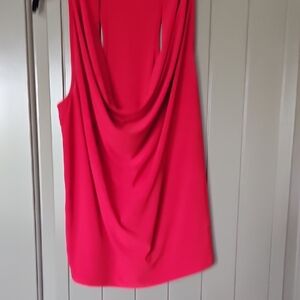 Vibrant Red Sleeveless Drape Top